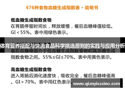 体育营养搭配与快消食品科学挑选原则的实践与应用分析